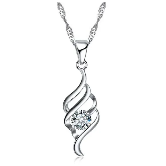 💎 NEW ❤️ Cute Spiral 925 Sterling Silver Bundle Necklace Earrings Modern - Picture 4 of 8